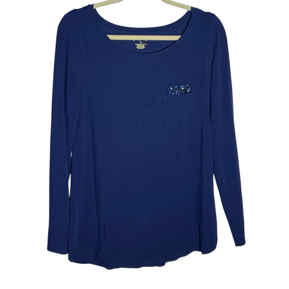 Lilly Pulitzer Louella Sequin Pocket Prima Cotton Long Sleeve Top, Medium